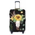thumbnail image 1 of Bingfone Sunflower Skull Boho Watercolor Background Luggage Cover Washable Suitcase Cover Protector Anti-Scratch Suitcase Cover Fits 18-32 Inch Luggage, 1 of 9
