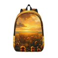 Bingfone Sunflower Sunset Rainfall Print Canvas College Laptop Backpack