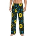 thumbnail image 1 of Bingfone Sunflowers And Blue Flower Mens All Over Print Sleep Pajama Pants-Large, 1 of 5