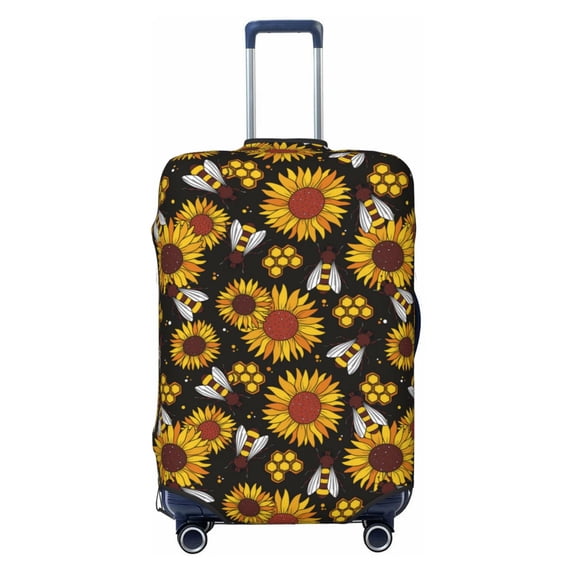 Bingfone Sunflowers And Bww Luggage Cover Washable Suitcase Cover Protector Anti-scratch Suitcase cover Fits 18-32 Inch Luggage