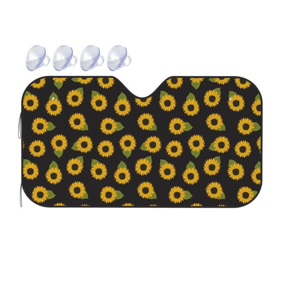 Bingfone Sunflowers Car Windshield Sunshade,Sun Foldable Sun Shield Sun Visor for Car - Small