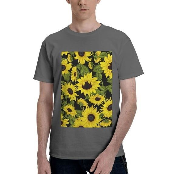 Bingfone Sunflowers In Vintage Men'S Loose Fit Short-Sleeve Pocket T-Shirt