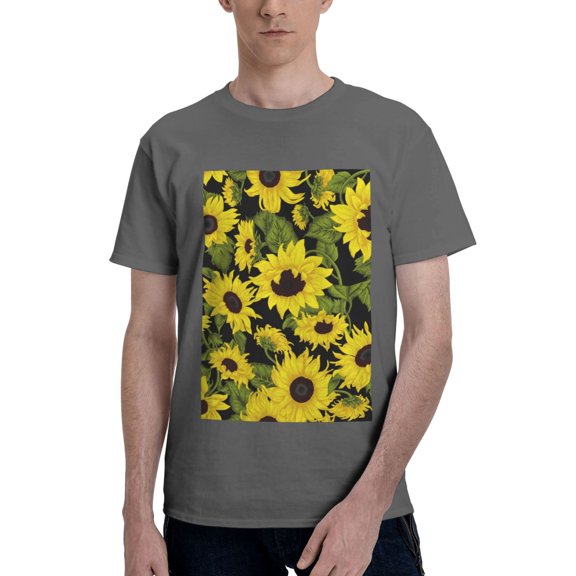 Bingfone Sunflowers In Vintage Men'S Loose Fit Short-Sleeve Pocket T-Shirt