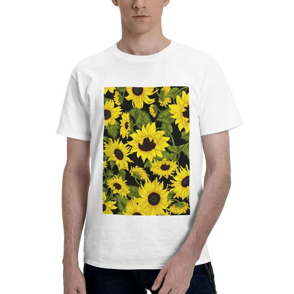Bingfone Sunflowers In Vintage Men'S Loose Fit Short-Sleeve Pocket T-Shirt