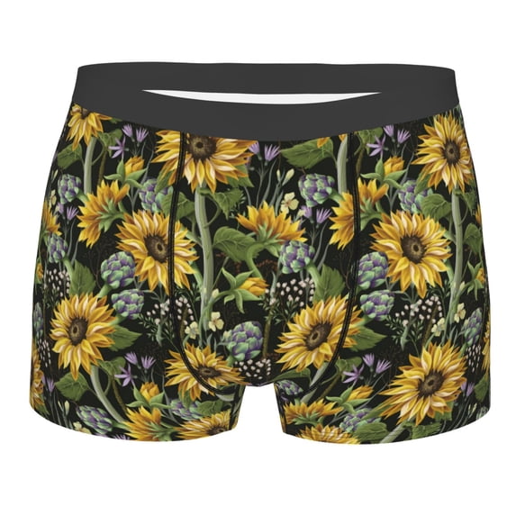 Bingfone Sunflowers Men's Underwear - Casual Stretch Boxer Briefs-Medium