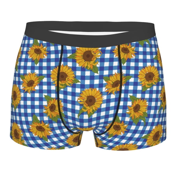 Bingfone Sunflowers Men's Underwear - Casual Stretch Boxer Briefs-X-Large