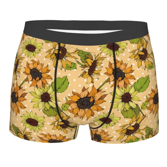 Bingfone Sunflowers Men's Underwear - Casual Stretch Boxer Briefs-XX-Large