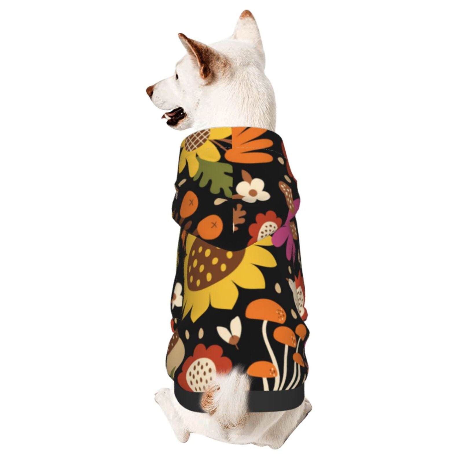 Bingfone Sunflowers Mushrooms Dog Clothes Hoodie, Pet Winter Coat,Puppy Sweatshirts For Small