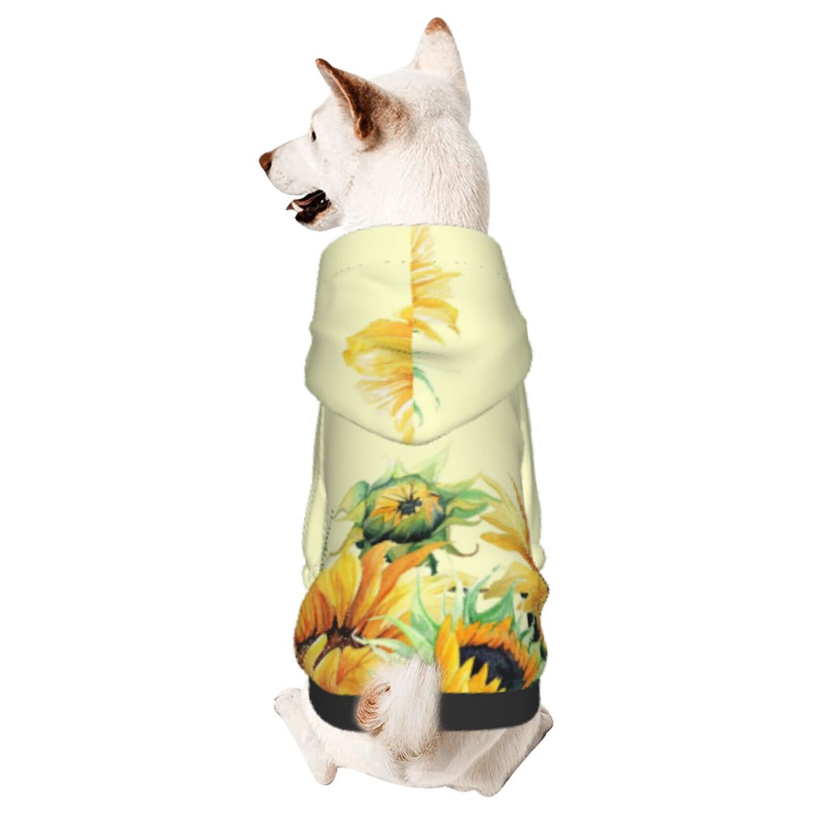 Bingfone Sunflowers On A Yellow Background Dog Clothes Hoodie, Pet Winter Coat,Puppy Sweatshirts