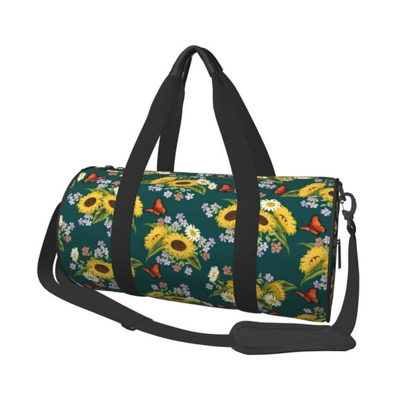 Bingfone Sunflowers Print Gym Duffle Backpack for Men Women,Travel Weekender Carry-On Bags with Detachable Back Pack Straps for Traveling Overnight Climb Sports