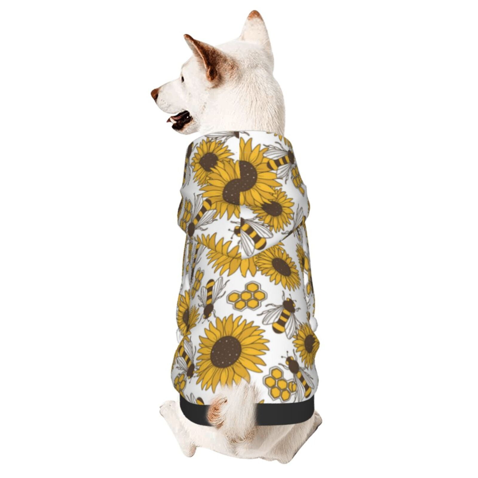 Bingfone Sunflowers and Bees Dog Clothes Hoodie, Pet Winter Coat,Puppy Sweatshirts for Small