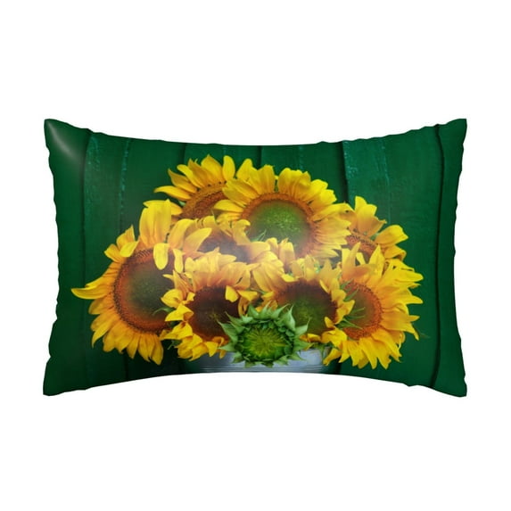 Bingfone Sunflowers in Bucket Print Satin Pillowcase for Hair - Standard Size with Zipper Silky & Soft Pillow Covers,20x30 inches
