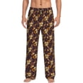 thumbnail image 1 of Bingfone Sunflowers with Skull and Hand Mens All Over Print Sleep Pajama Pants-Small, 1 of 6