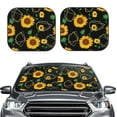 thumbnail image 1 of Bingfone Sunflowers3 Print 2-Piece Sun Shade Front Windshield - Foldable Car Front Window Sunshades For Most Sedans Suv Truck - Medium, 1 of 7