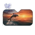 thumbnail image 1 of Bingfone Sunset Dancing Dolphin B Car Windshield Sun Shade Protector Keep Your Vehicle Cool Sun Shield Visor Cover Foldable for Car Truck SUV-Medium, 1 of 8