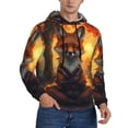 thumbnail image 1 of Bingfone Sunset Maple Tree Fox Men's Drawstring Hoodie Long Sleeve Pocket Sweatshirts-4X-Large, 1 of 6