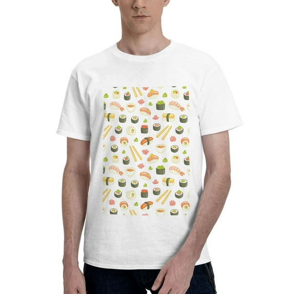 Bingfone Sushi And Rolls Men'S Loose Fit Short-Sleeve Pocket T-Shirt