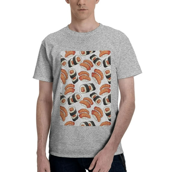 Bingfone Sushi Roll Men'S Loose Fit Short-Sleeve Pocket T-Shirt