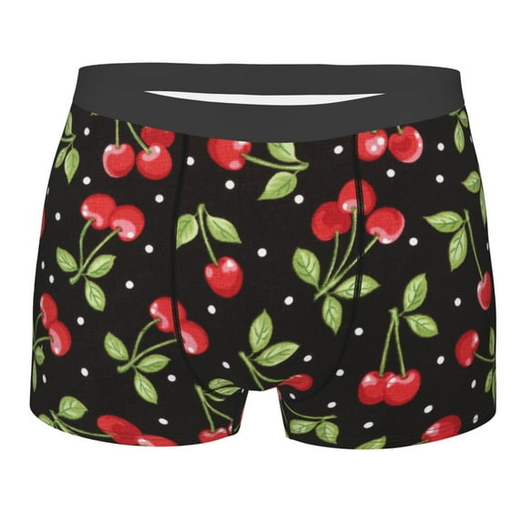 Bingfone Sweet Red Cherry Men's Underwear - Casual Stretch Boxer Briefs-XX-Large