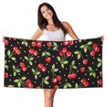 thumbnail image 1 of Bingfone Sweet Red Cherry Oversized 27.7x55 Inches Beach Towel, Super Absorbent Soft Plush Pool Towel, Bath Towel for Travel Sports Pool Swimming Bath Camping Yoga Girls Women Adults, 1 of 6