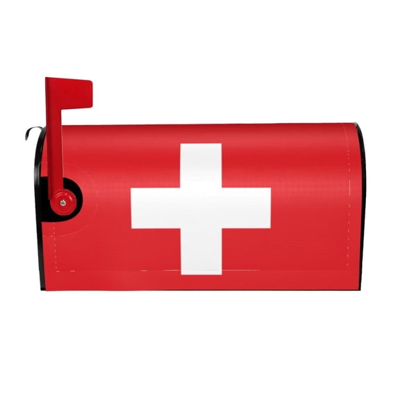 Bingfone Switzerland Flag Magnetic Mailbox Cover Standard Size For Garden Yard Outdoor Decorations-25.5x21 In