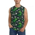 thumbnail image 1 of Bingfone T rex and Dinosaur Bone Pattern Men's Tank Tops Workout Sleeveless Tee Shirts Running Beach Tanks for Men-Small, 1 of 8