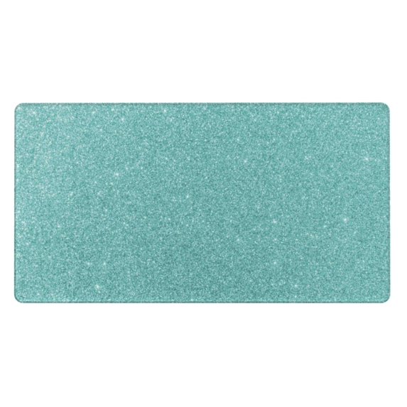 Bingfone Teal Green Glitter Large Gaming Mouse Pad,Extended Desk Mousepad with Stitched Edges,Non-Slip Base,Water Resist Keyboard Pad for Gamer, Office & Home, 29.5 x 16 in