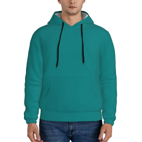 Bingfone Teal Men'S Drawstring Hoodie Long Sleeve Pocket Sweatshirts-Large