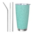 thumbnail image 1 of Bingfone Teal Turquoise Glitter for 20 Oz Stainless Steel Travel Mug Double Wall Water Coffee Cup for Home,Office, Outdoor Works Great for Ice Drinks and Hot Beverage-Straw Three-piece Set, 1 of 8