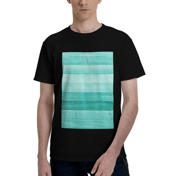 Bingfone Teal Turquoise Men'S Loose Fit Short-Sleeve Pocket T-Shirt