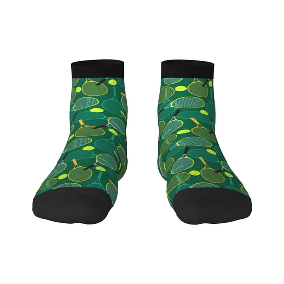 Bingfone Tennis Rackets And Balls Design Patterned Men'S Women'S Casual Cotton Socks