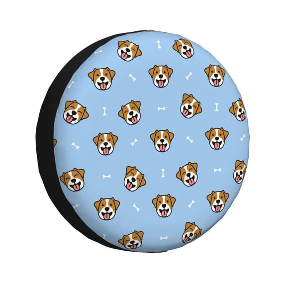 Bingfone Terrier Spare Tire Cover Weatherproof Universal Wheel Protectors For Rv Camper Travel Trailer Suv Truck-15 Inch