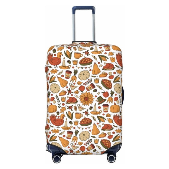 Bingfone Thanksgiving Food Luggage Cover Washable Suitcase Cover Protector Anti-scratch Suitcase cover Fits 18-32 Inch Luggage