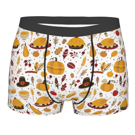 Bingfone Thanksgiving Men's Underwear - Casual Stretch Boxer Briefs-Small