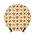 thumbnail image 1 of Bingfone Thanksgiving Turkeys Print Bone China Dinner Decorative Plates,Handmade Ceramic Dinner Plate with Stand for Home Club-6in, 1 of 6