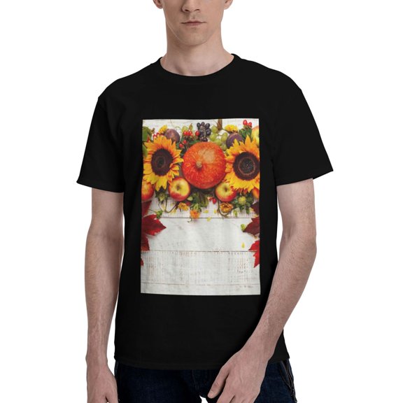 Bingfone Thanksgiving With Autumn Men'S Loose Fit Short-Sleeve Pocket T-Shirt