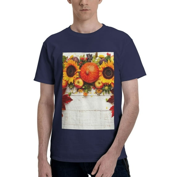 Bingfone Thanksgiving With Autumn Men'S Loose Fit Short-Sleeve Pocket T-Shirt