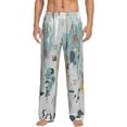 thumbnail image 1 of Bingfone The World Map With Cartoon Animals Mens All Over Print Sleep Pajama Pants-Small, 1 of 9
