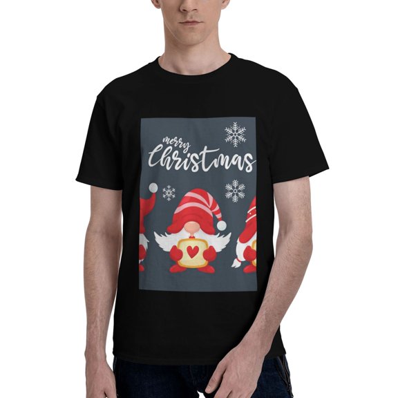 Bingfone Three Cute Christmas Gnomes Men'S Loose Fit Short-Sleeve Pocket T-Shirt