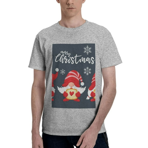 Bingfone Three Cute Christmas Gnomes Men'S Loose Fit Short-Sleeve Pocket T-Shirt