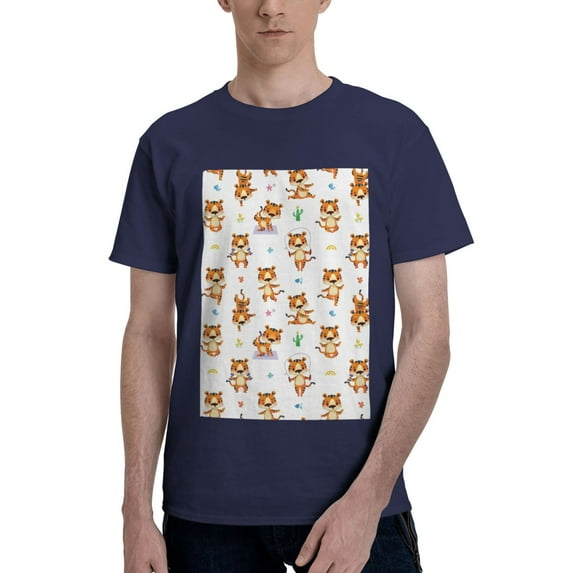 Bingfone Tigers Go In For Sports Men'S Loose Fit Short-Sleeve Pocket T-Shirt
