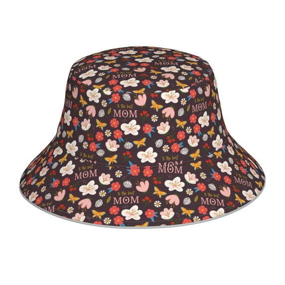 Bingfone To The Best Mom Bucket Hat for Men Women,Packable Reversible Printed Sun Hats,Fisherman Outdoor Travel Hiking Beach Caps