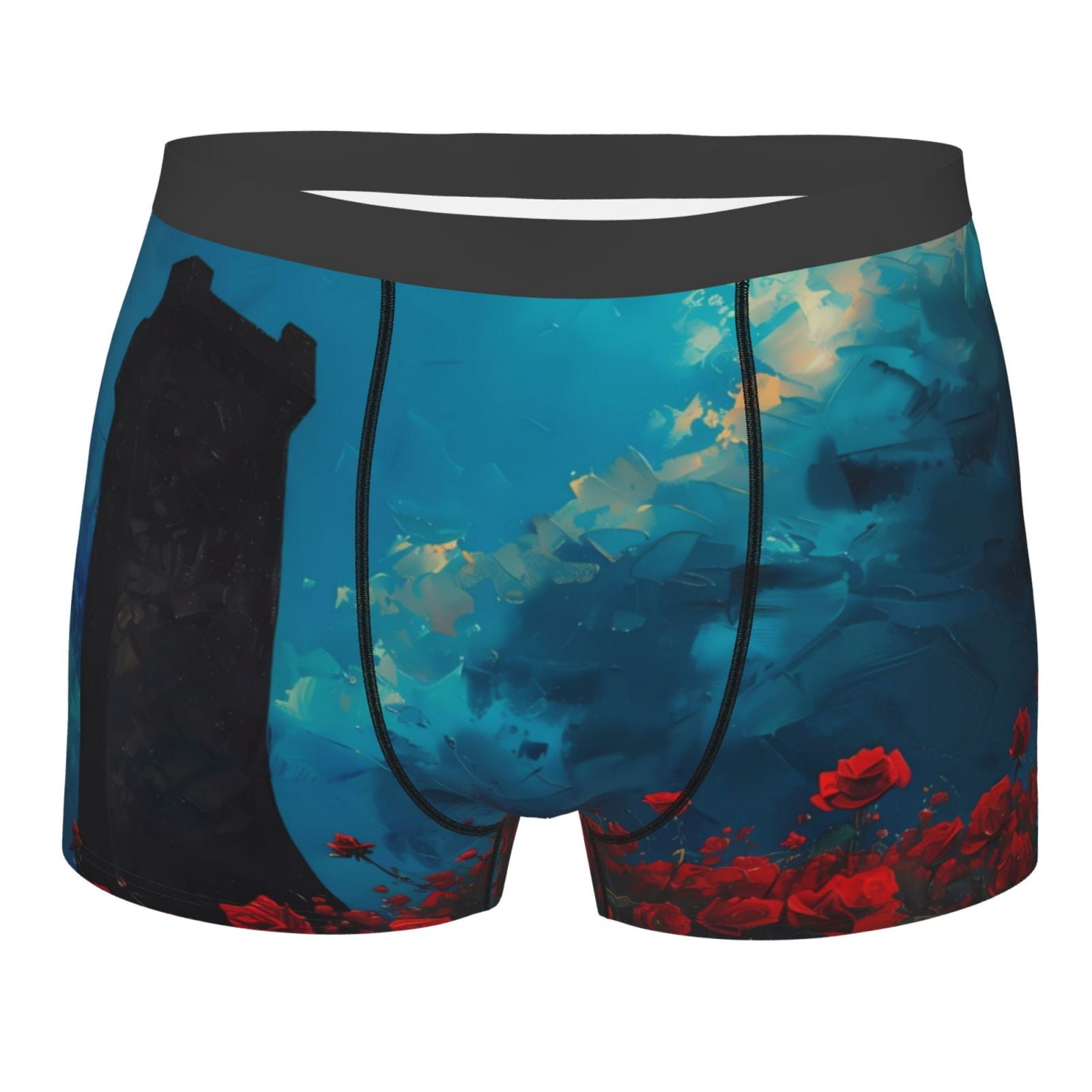 Bingfone Tower And Red Roses Men's Underwear - Casual Stretch Boxer ...