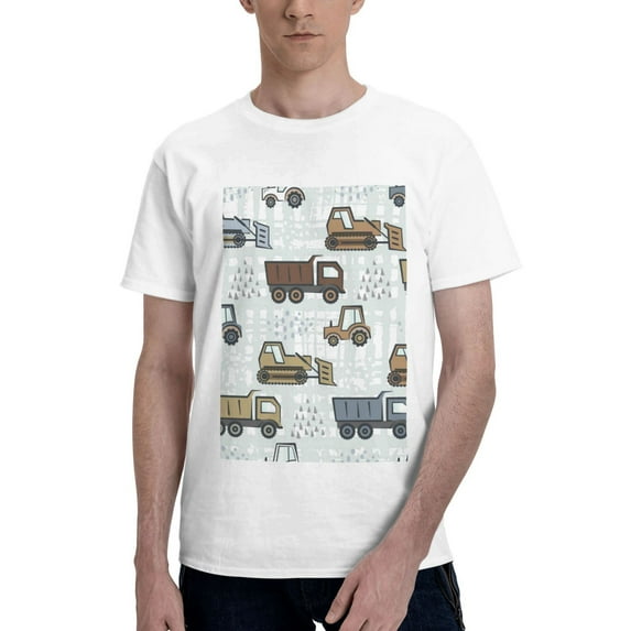 Bingfone Tractor And Dumper Men'S Loose Fit Short-Sleeve Pocket T-Shirt