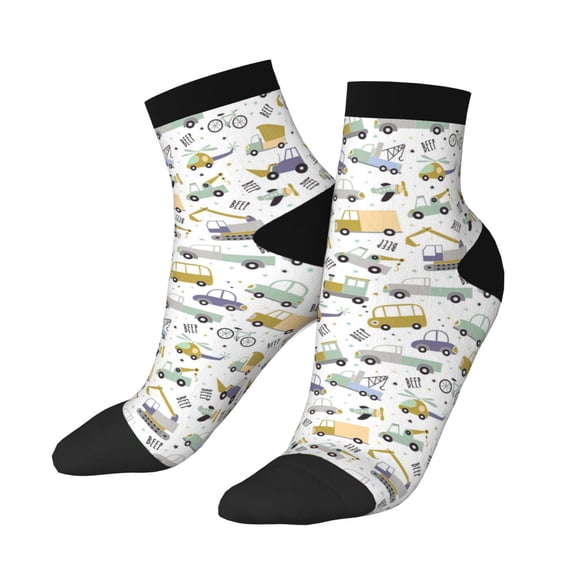 Bingfone Transport 1 Design Patterned Men's Women's Casual Cotton Socks