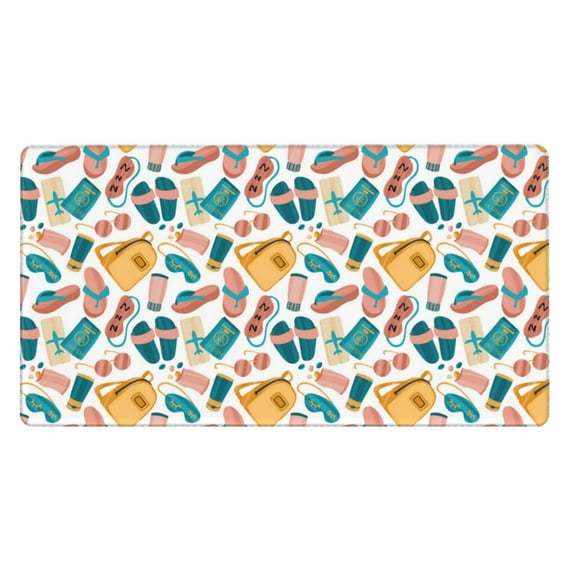 Bingfone Travel Elements Large Gaming Mouse Pad,Extended Desk Mousepad with Stitched Edges,Non-Slip Base,Water Resist Keyboard Pad for Gamer, Office & Home, 29.5 x 16 in