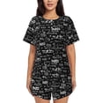 thumbnail image 1 of Bingfone Travel The World Print Pajamas Sets for Women Soft Short-Sleeved Pjs with Lounge Shorts Two Piece Sleepwear, 1 of 8