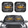 thumbnail image 1 of Bingfone Travel Windshield Sun Shade 2-Piece Foldable Car Front Window Sunshade For Most Sedans Suv Truck - Auto Sun Blocker Visor Protector Blocks Max Uv Rays - Medium, 1 of 7
