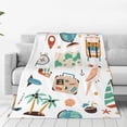 thumbnail image 1 of Bingfone Travel1 Print Flannel Fleece Blanket Throw Blanket For Bed,Sofa,Couch,Travel,Camping(40"X30"), 1 of 9