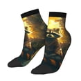 thumbnail image 1 of Bingfone Tree Meditating Raccoon Design Patterned Men's Women's Casual Cotton Socks, 1 of 5